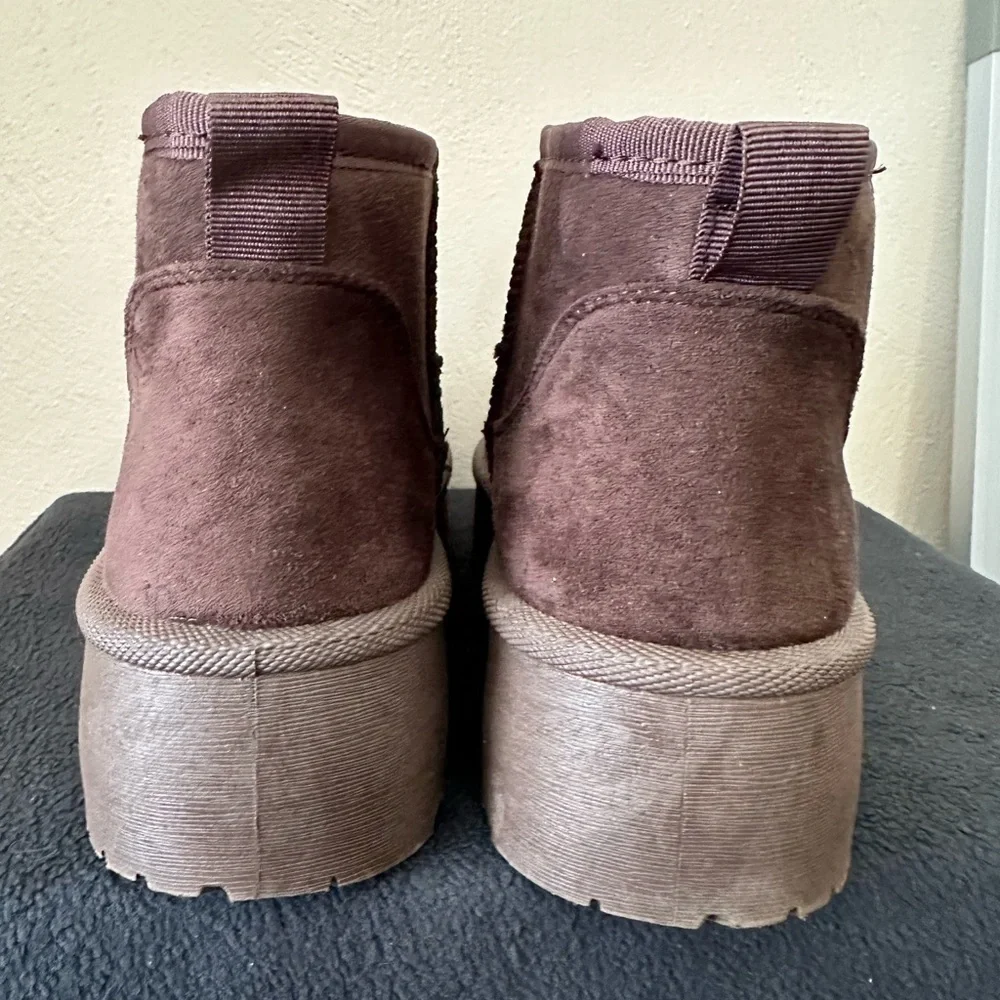 Mudd Faux Fur Lined Platform Ankle Booties